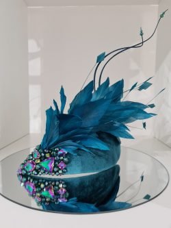 Teal blue headpiece "Tina"