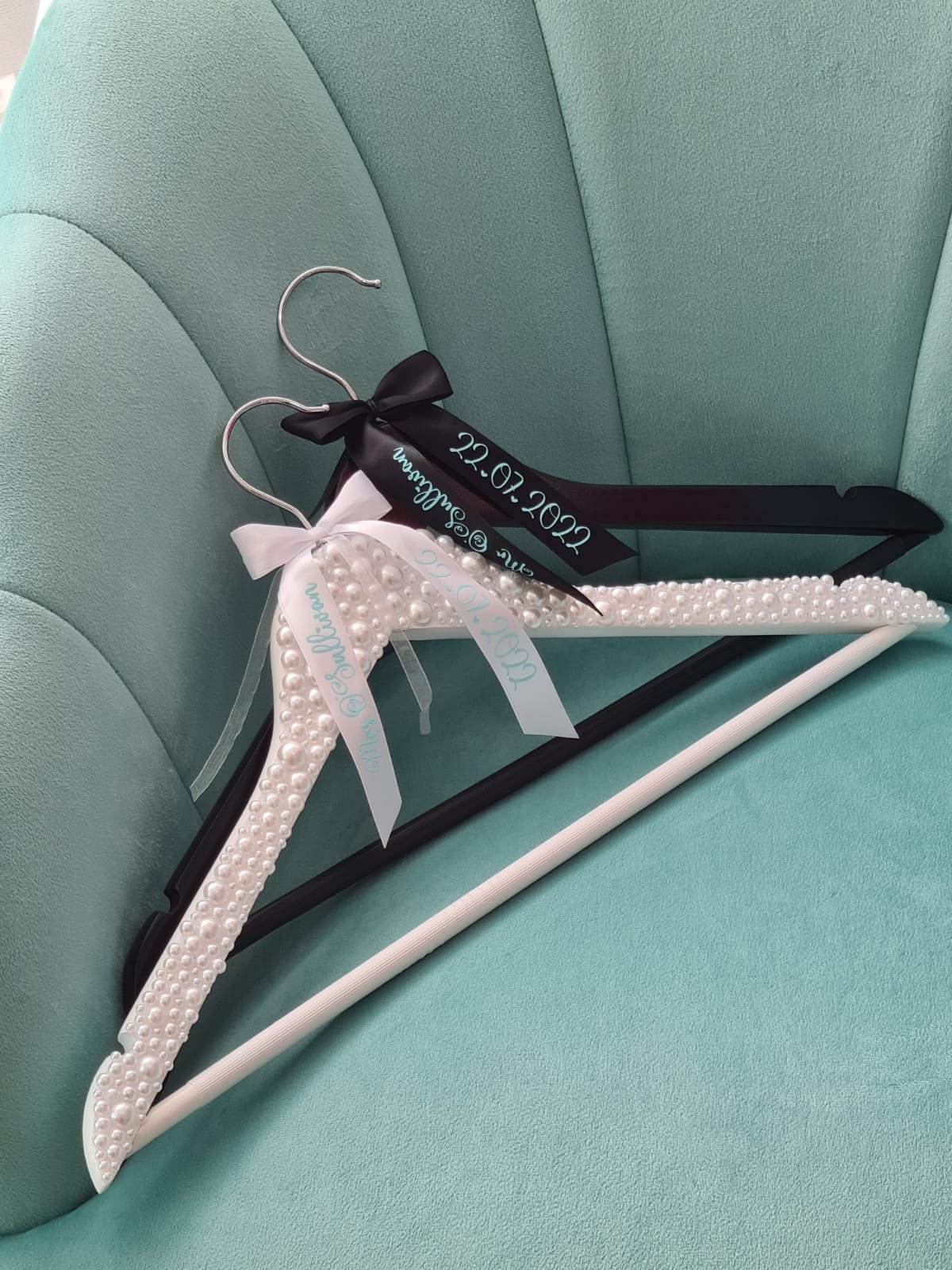 Mr&Mrs Personalised Wedding Hanger Set - Image 2