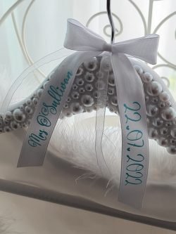 Personalised Mrs Bridal Pearl Wedding Hanger