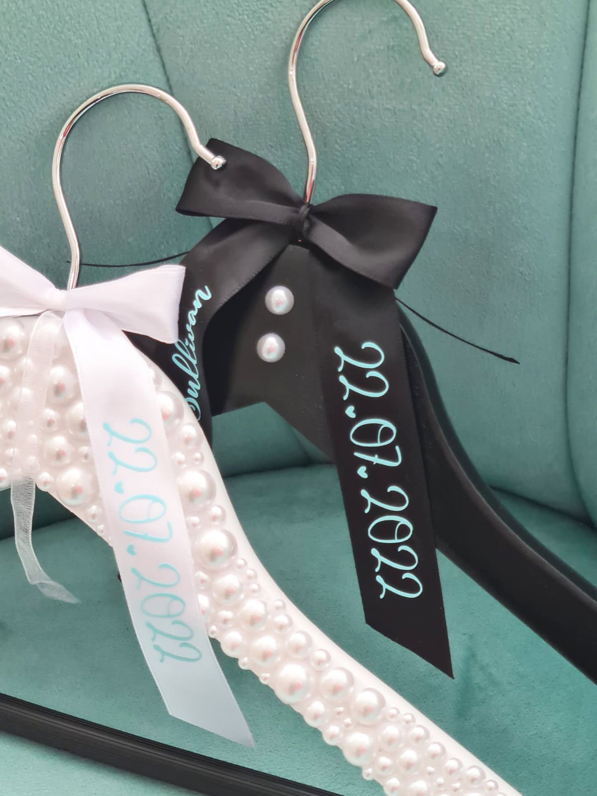 Mr&Mrs Personalised Wedding Hanger Set - Image 4