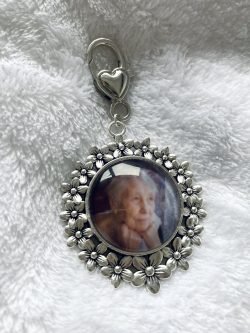 Floral Wedding Bouquet Charm with Photo