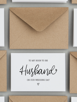simple minimal To My wife husband on our wedding day card