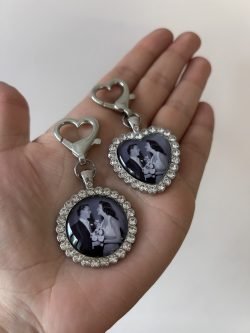 Memorial Photo Bouquet Charm with Rhinestones