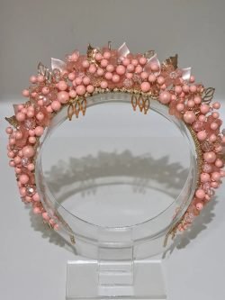 Coral peach crown headband