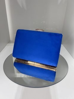 Royal Blue Suede Evening Bag