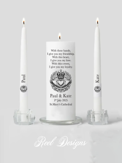Personalised Claddagh Unity Candle Set
