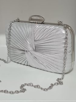 Silver clutch bag