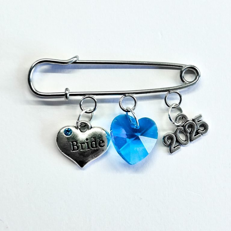 Bride Crystal Heart Year Pin