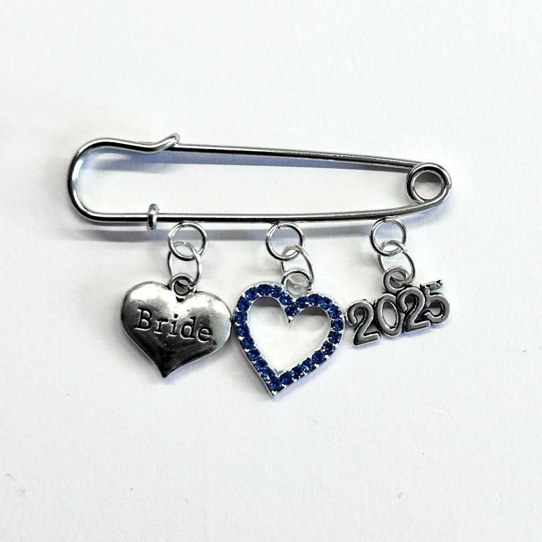 Bride Rhinestone Heart Year Pin