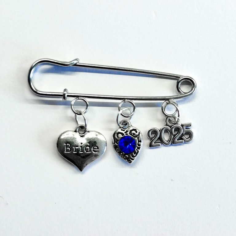 Bride Dark Crystal Heart Year Pin