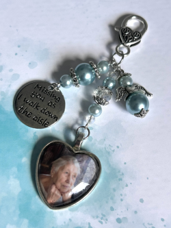 Blue Angel Wedding Bouquet Memorial Charm