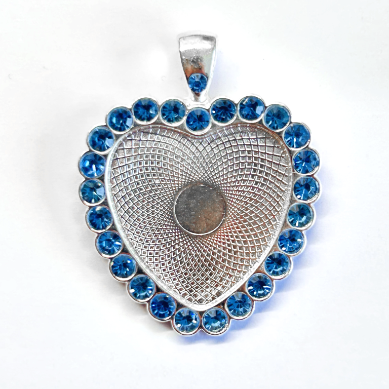 Blue Rhinestone Heart