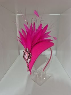 Fuchsia pink headpiece "Flora"
