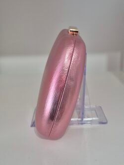 Pink metallic clutch bag