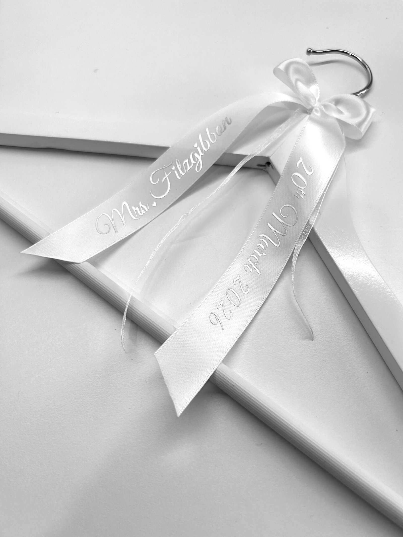 Personalised Wedding Hangers with Bow Ribbon For Bride and Bridal Party