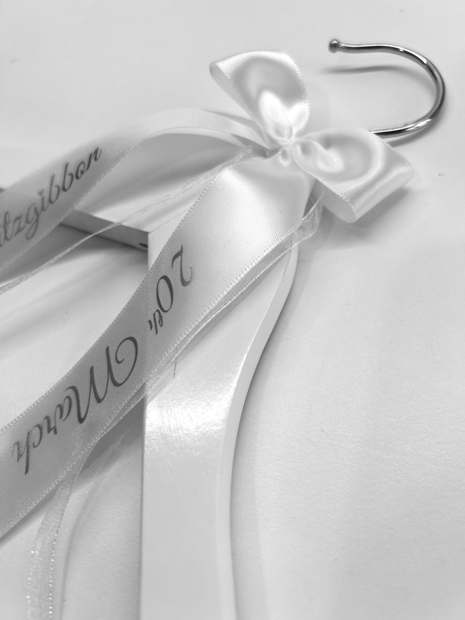 Personalised Wedding Hangers with Bow Ribbon For Bride and Bridal Party - Image 2