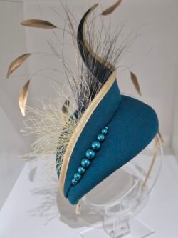 Teal /Gold headpiece