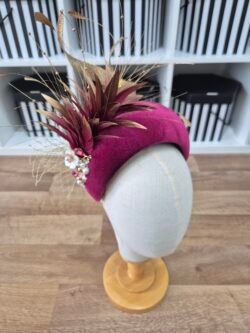 Burgundy/Gold headpiece