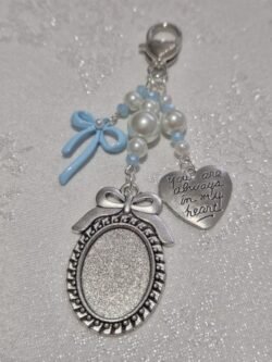 Sweet Blue Bow Memorial Bouquet Charm