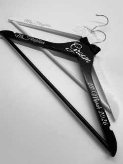 Set of Bride and Groom Personalised Wedding Hangers